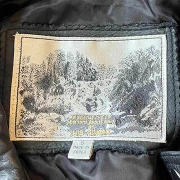 Luis Alvear Made for Brass Rail Vintage Black Leather Bomber Jacket Men's Small - Picture 4 of 9